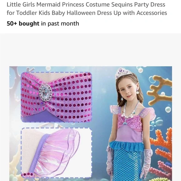Mermaid Costume Set with Accessories - Picture 2 of 3